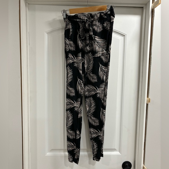 Streetwear Society Black Pants w/ Palm Leaves w/ Ties Size M - Picture 1 of 4